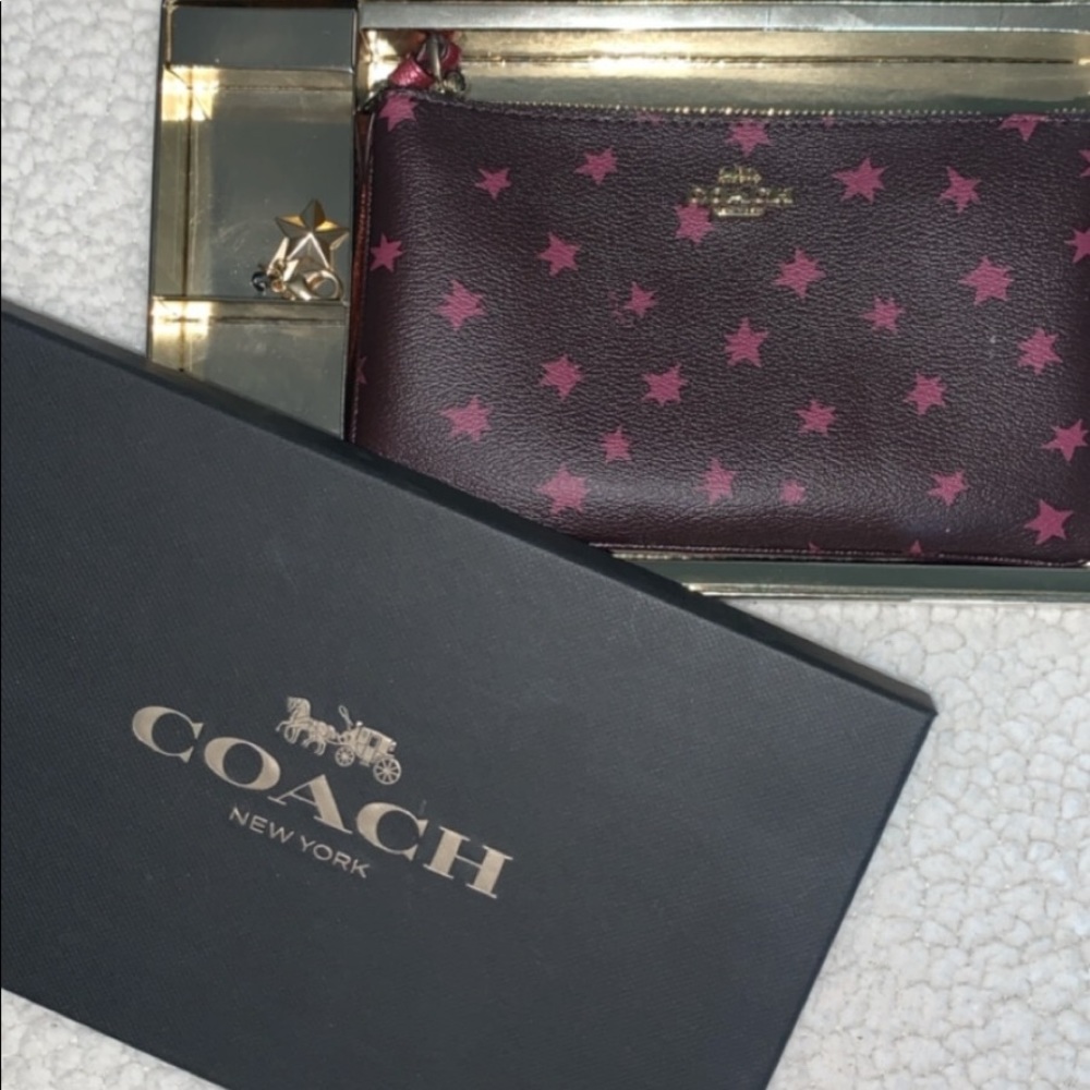 Purple Leather Coach Wallet